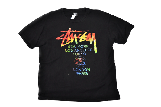 Stüssy T-shirt NY, LA, Tokyo, London, Paris (L)