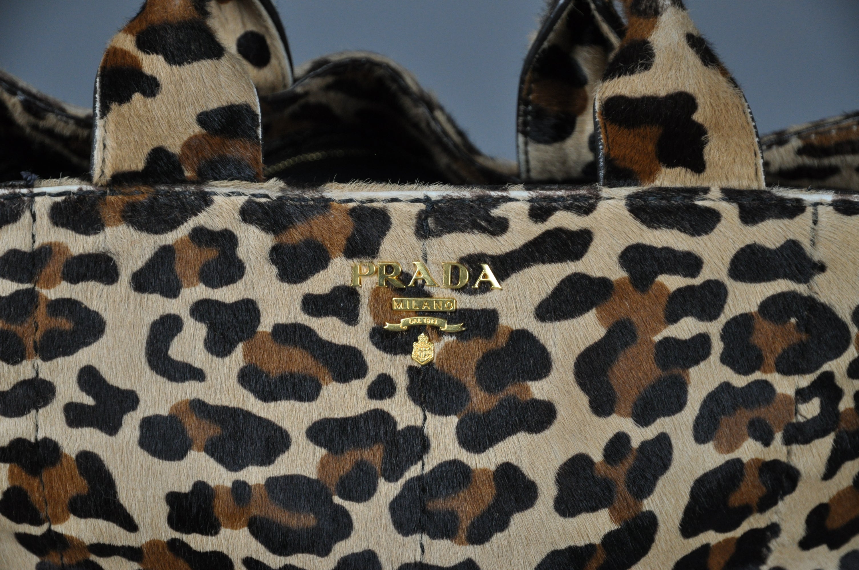 Prada cavallino leopard bag