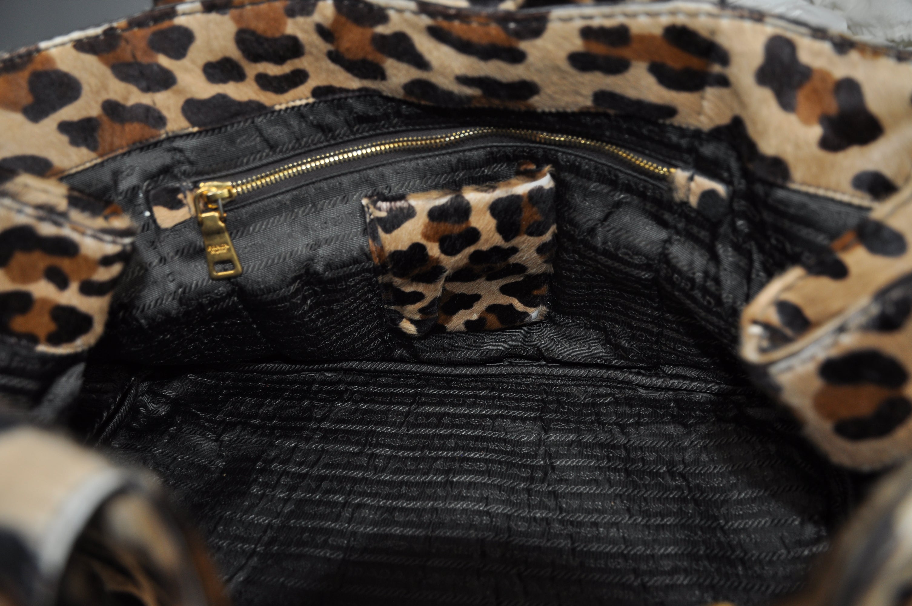 Prada cavallino leopard bag