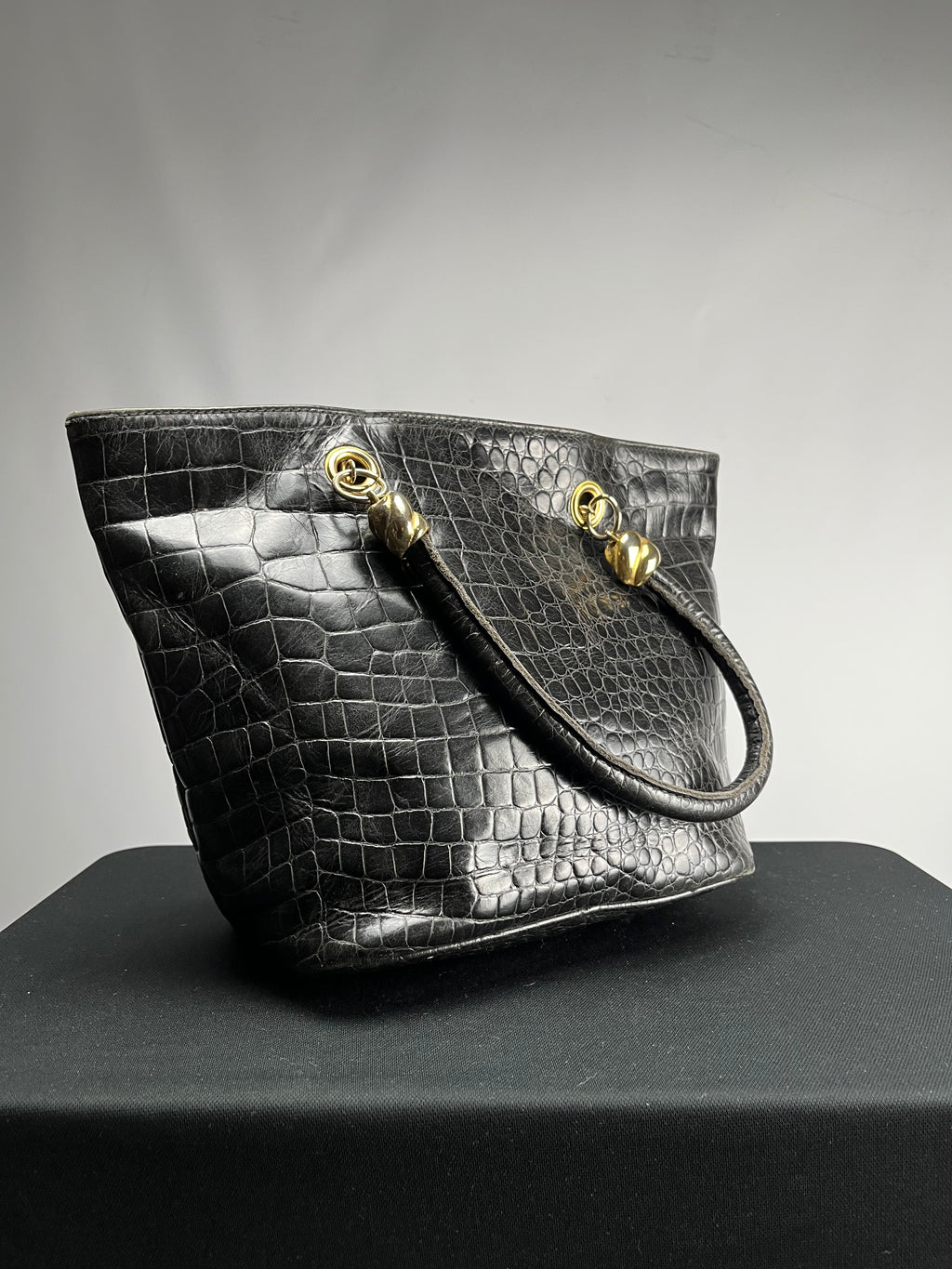 Ledertasche in Kroko Optik