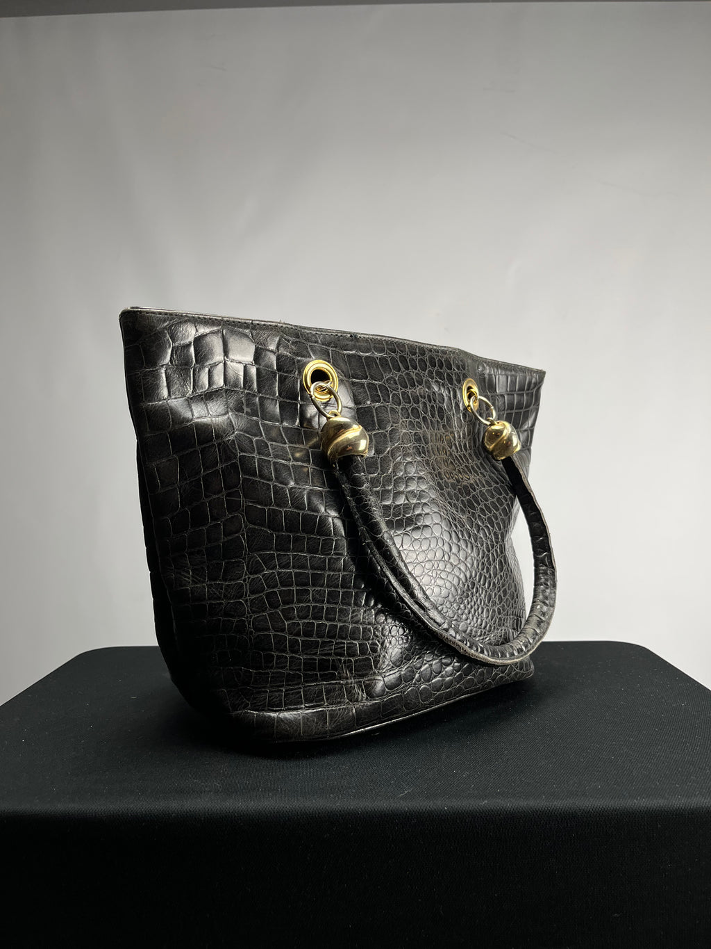 Ledertasche in Kroko Optik